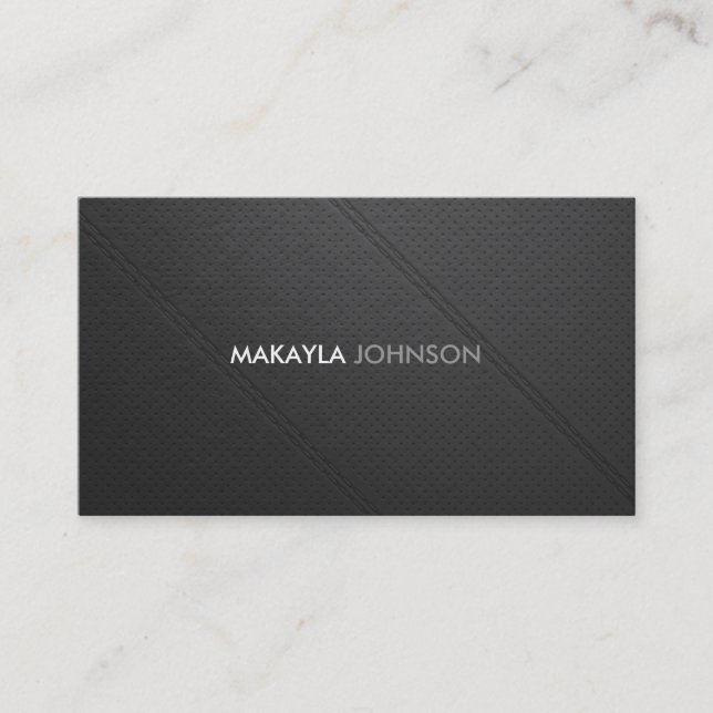 Modern and Minimal perforated leather Professional Business Card (Front)