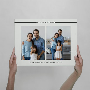 Modern and Minimal Photo Grid for Mom Faux Canvas Print