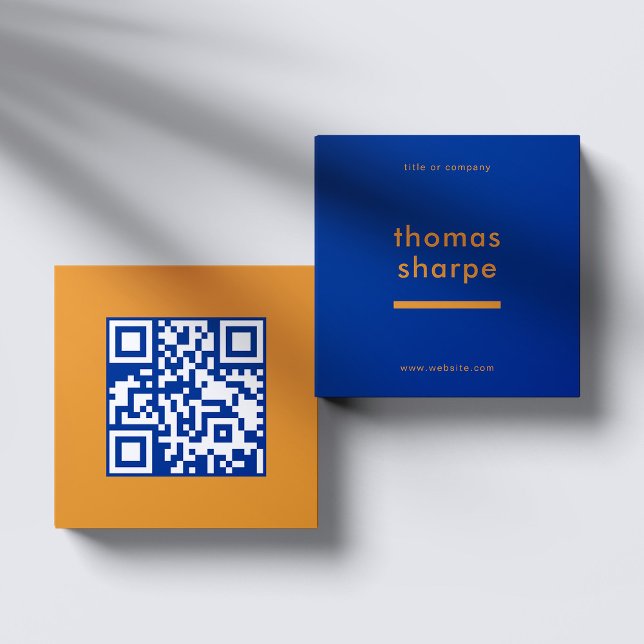 Modern and Minimal QR Code Backer Square Business Card (Creator Uploaded)