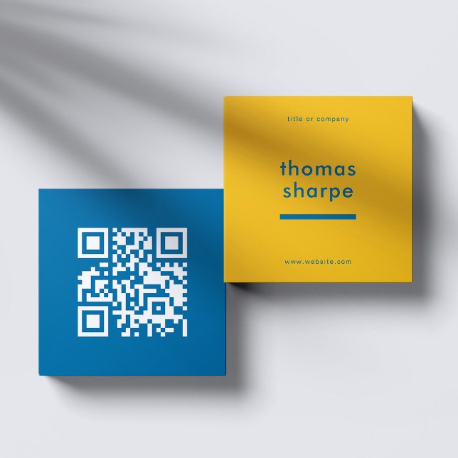 Modern and Minimal QR Code Backer Square Business Card (Creator Uploaded)