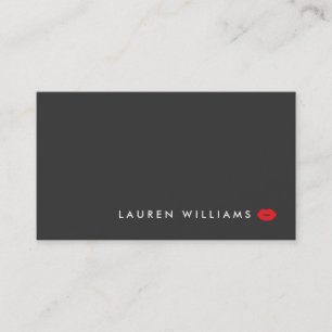 Modern and Minimal Red Lips Beauty Business Card