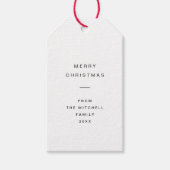 Modern and Minimal Typography | White Christmas Gift Tags (Front)