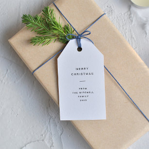 Modern and Minimal Typography   White Christmas Gift Tags