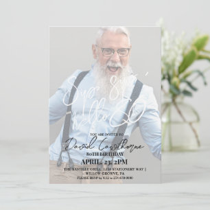 Modern and minimalist 80th Photo Birthday  Invitation