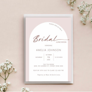 Modern and minimalist arch bridal luncheon invitation