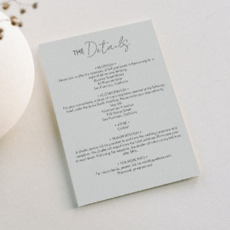Modern and Minimalist Details Card
