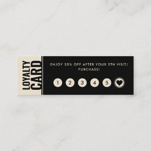 Modern and Minimalist Neutral Shade Loyalty Mini Business Card
