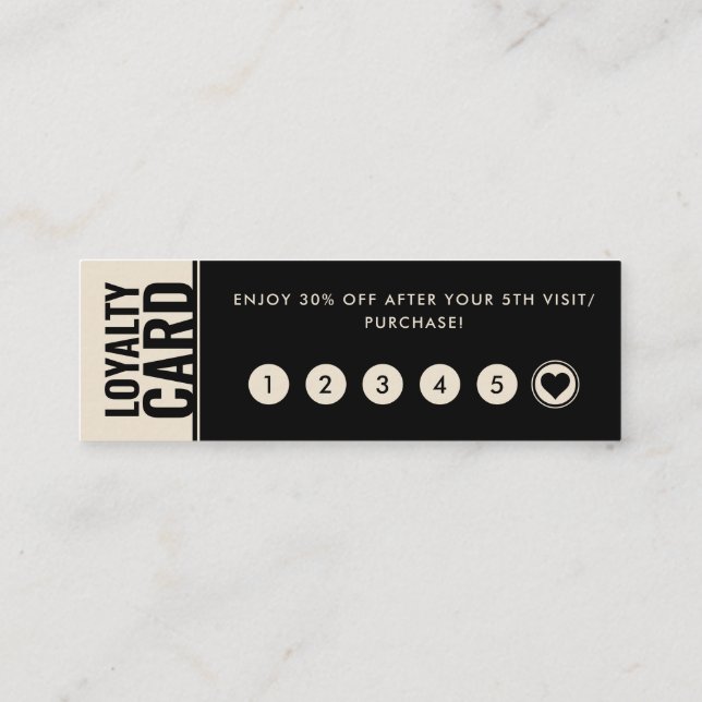 Modern and Minimalist Neutral Shade Loyalty Mini Business Card (Back)