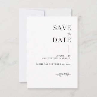Modern and minimalist save the date card