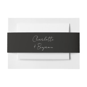 Modern and Minimalist Script Wedding Invitation Belly Band
