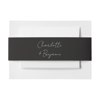 Modern and Minimalist Script Wedding Invitation Belly Band