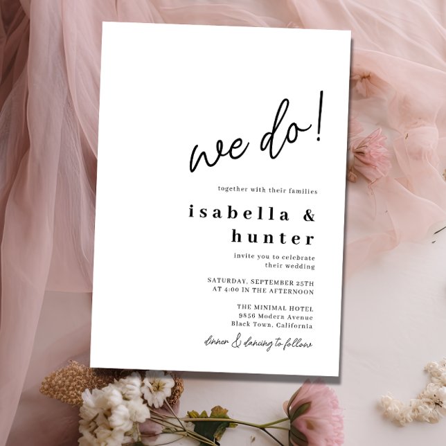 Modern and Minimalist Simple Wedding We Do  Invitation (Creator Uploaded)