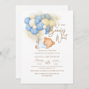Modern and minimalist Teddy Bear Baby Shower Invitation