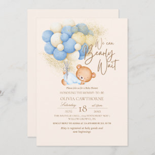 Modern and minimalist Teddy Bear Baby Shower Invitation