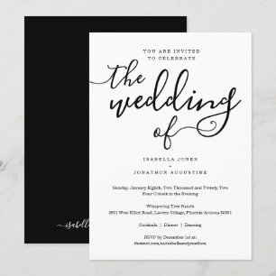 Modern and Minimalist Wedding Invitation with RSVP