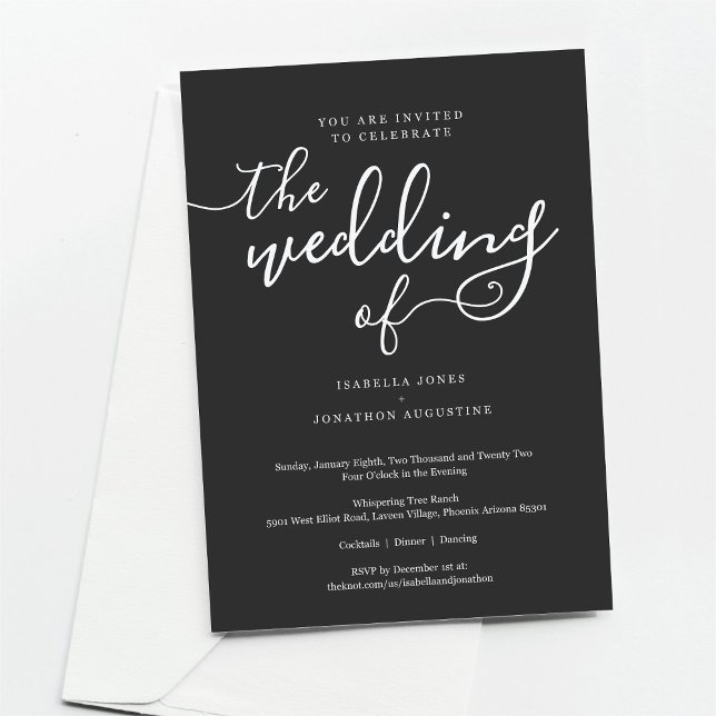 Modern and Minimalist Wedding Invitation with RSVP (Creator Uploaded)