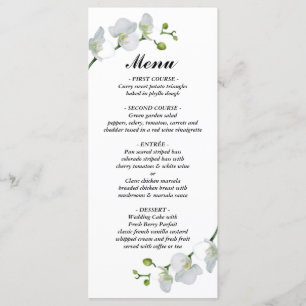 Modern and minimalist whit withe orchid menu