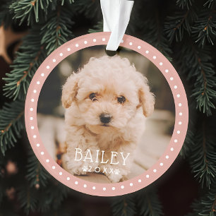 Modern and Playful Dots Pet Dog Puppy Paw Photo Ornament