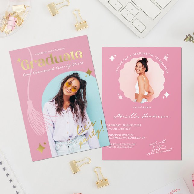 Modern and Retro Pink Sparkle Graduation (Creator Uploaded)