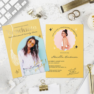 Modern and Retro Yellow Sparkle Graduation