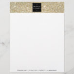 MODERN and SIMPLE BLACK BOX on GOLD GLITTER Letterhead<br><div class="desc">Coordinates with the MODERN and SIMPLE BLACK BOX on GOLD GLITTER business collateral. © 1201AM CREATIVE,  LLC</div>