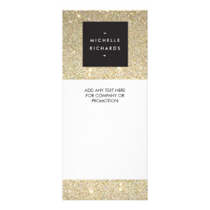 MODERN and SIMPLE BLACK BOX on GOLD GLITTER Rack Card