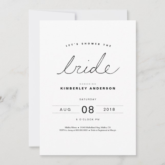 Modern and Simple Bridal Shower Invitation (Front)