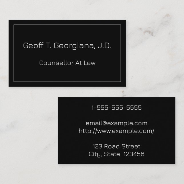 Modern and Simple Counsellors At Law Business Card (Front/Back)