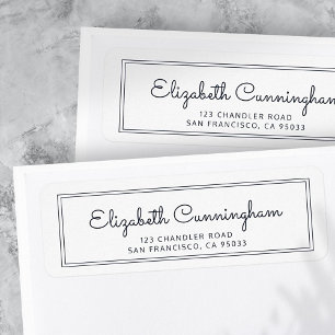 Modern and Simple Cursive Script Return Address