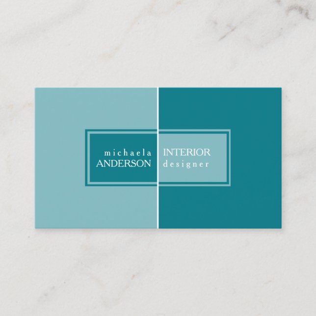 Modern and Simple Custom Colour Interior Designer Business Card (Front)