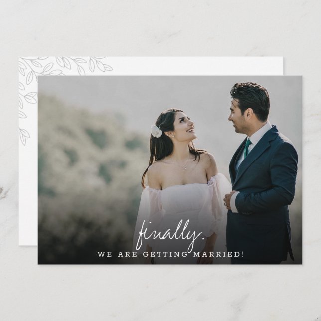 Modern and Simple Finally Calligraphy Flat Save The Date (Front/Back)