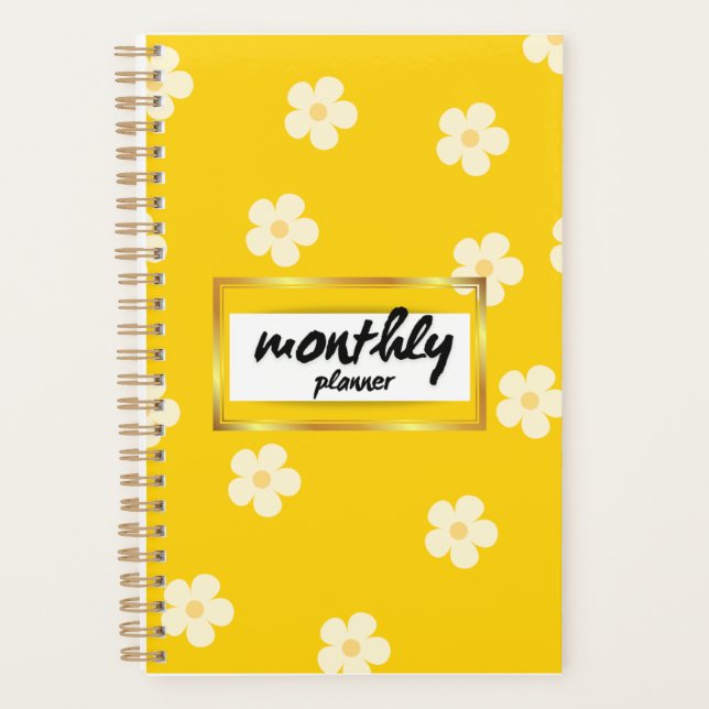 Modern and simple floral cover  Monthly Planner (Front)