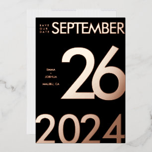 Modern and Simple Foil Save Our Date Card
