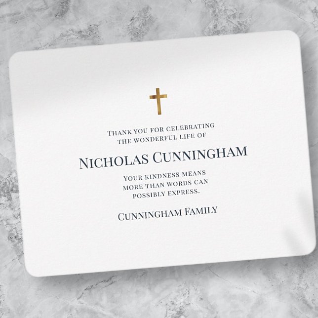 Modern and Simple Memorial Thank You Card (Creator Uploaded)