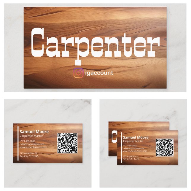 Modern and Simple Rustic Carpenter Business Card (Modern and Simple Rustic Carpenter Business Card
)