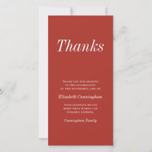 Modern and Simple Typography Memorial Thank You Card