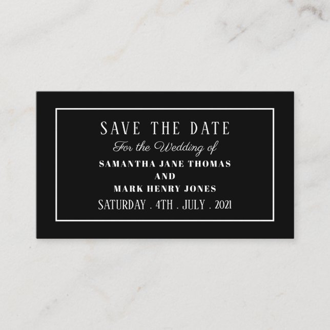 Modern and Sleek, Any Colour, Save the Date Enclosure Card (Front)
