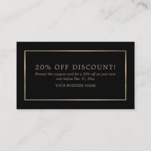 Modern and Sleek, Black and Gold, Discount Voucher
