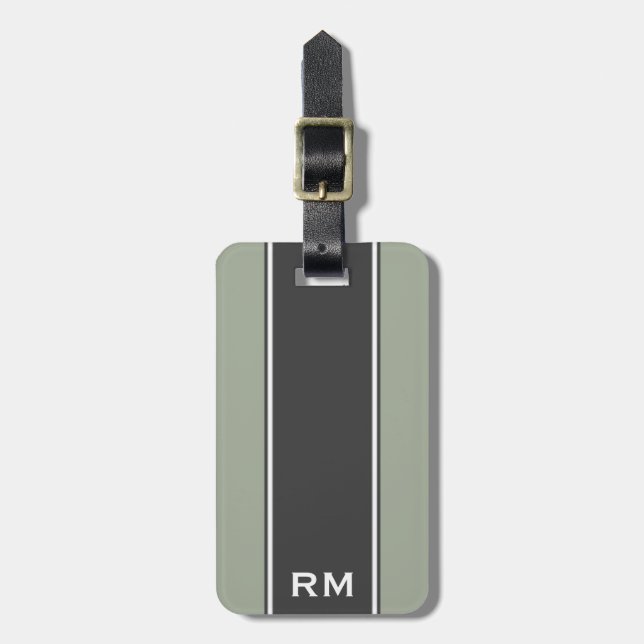 Modern and Sleek Personalized Monogram Luggage Tag (Front Vertical)