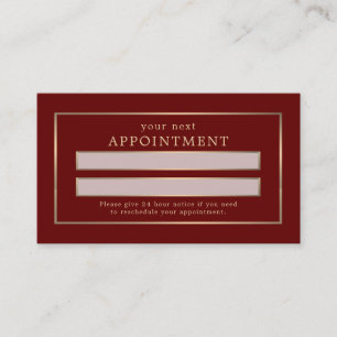 Modern and Sleek, Red and Gold Appointment Card