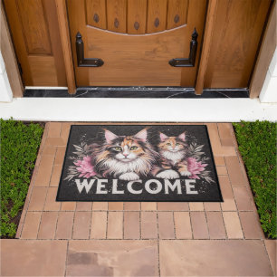 Modern and Stylish Maine Coon Cat Welcome Doormat