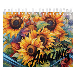 Modern and Stylish Sunflower Calendar 2026 Monthly