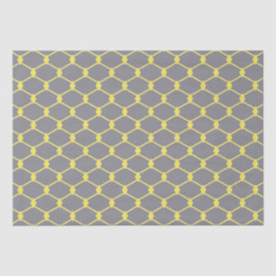 Modern and Trendy Grey and Yellow Chain Link Tissue Paper