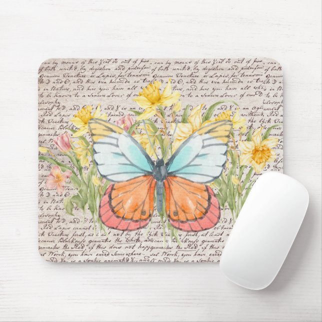 Modern and trendy kraft paper background Botanical Mouse Pad (With Mouse)