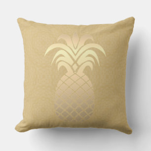  Modern and Trendy Pineapple Design On Classic Tan Throw Pillow