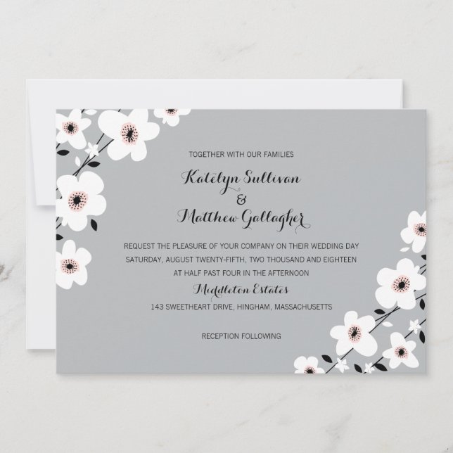 Modern Anemone | Wedding Invitation (Front)