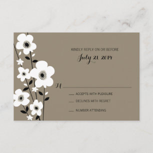 Modern Anemone   Wedding RSVP Card