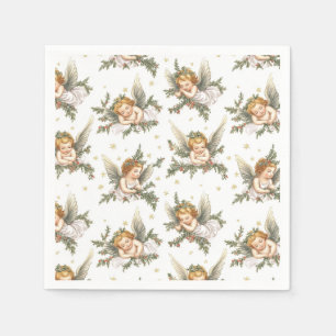 Modern angels pattern napkin
