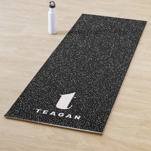 Modern animal print black and white personalized yoga mat