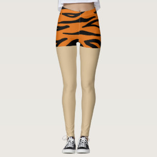 Modern animal print fake shorts l Brown and black Leggings